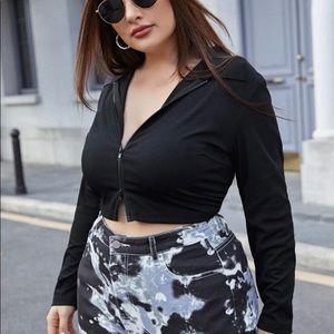 SHEIN top.  Black zip up. Brand new